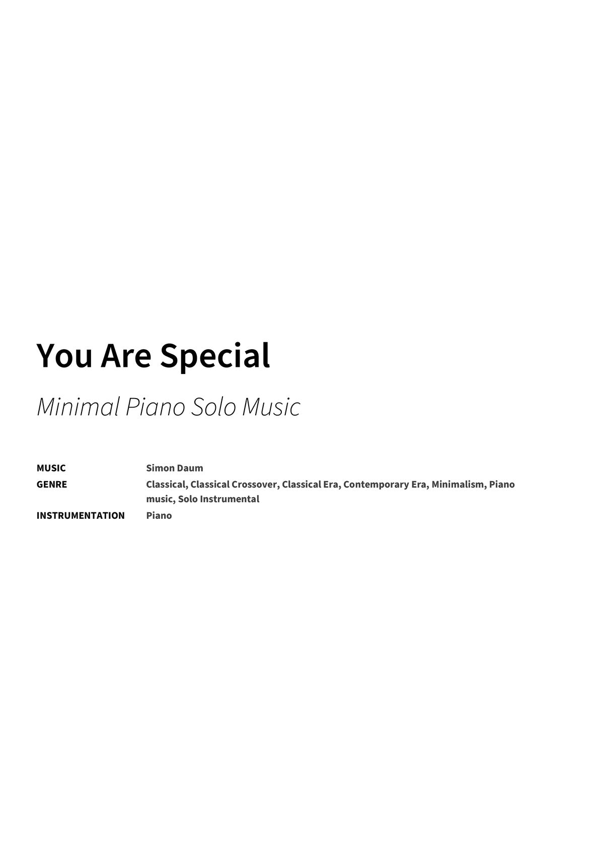 You Are Special - Title Page