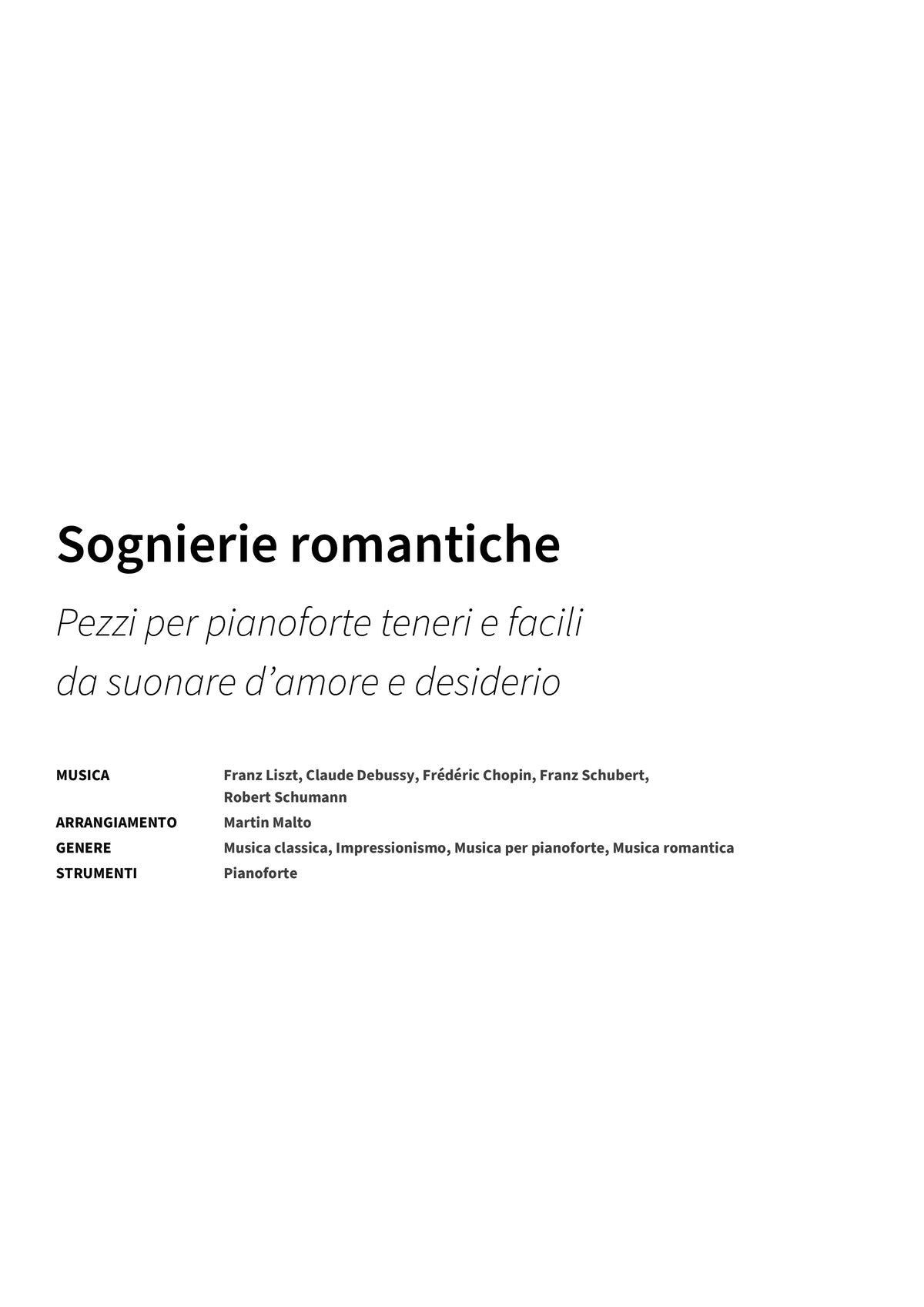 Sognierie romantiche - Title Page