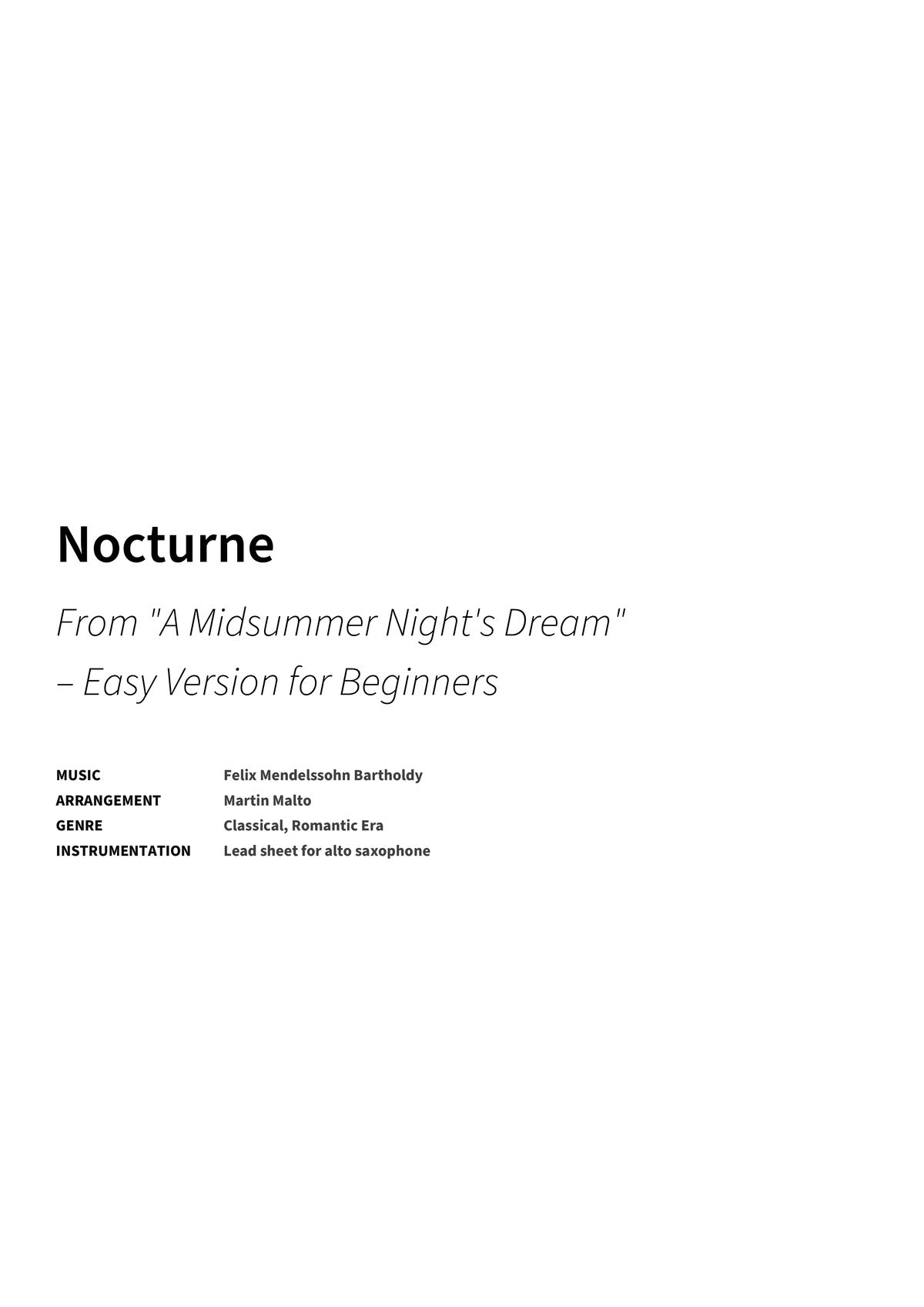 Nocturne - Title Page