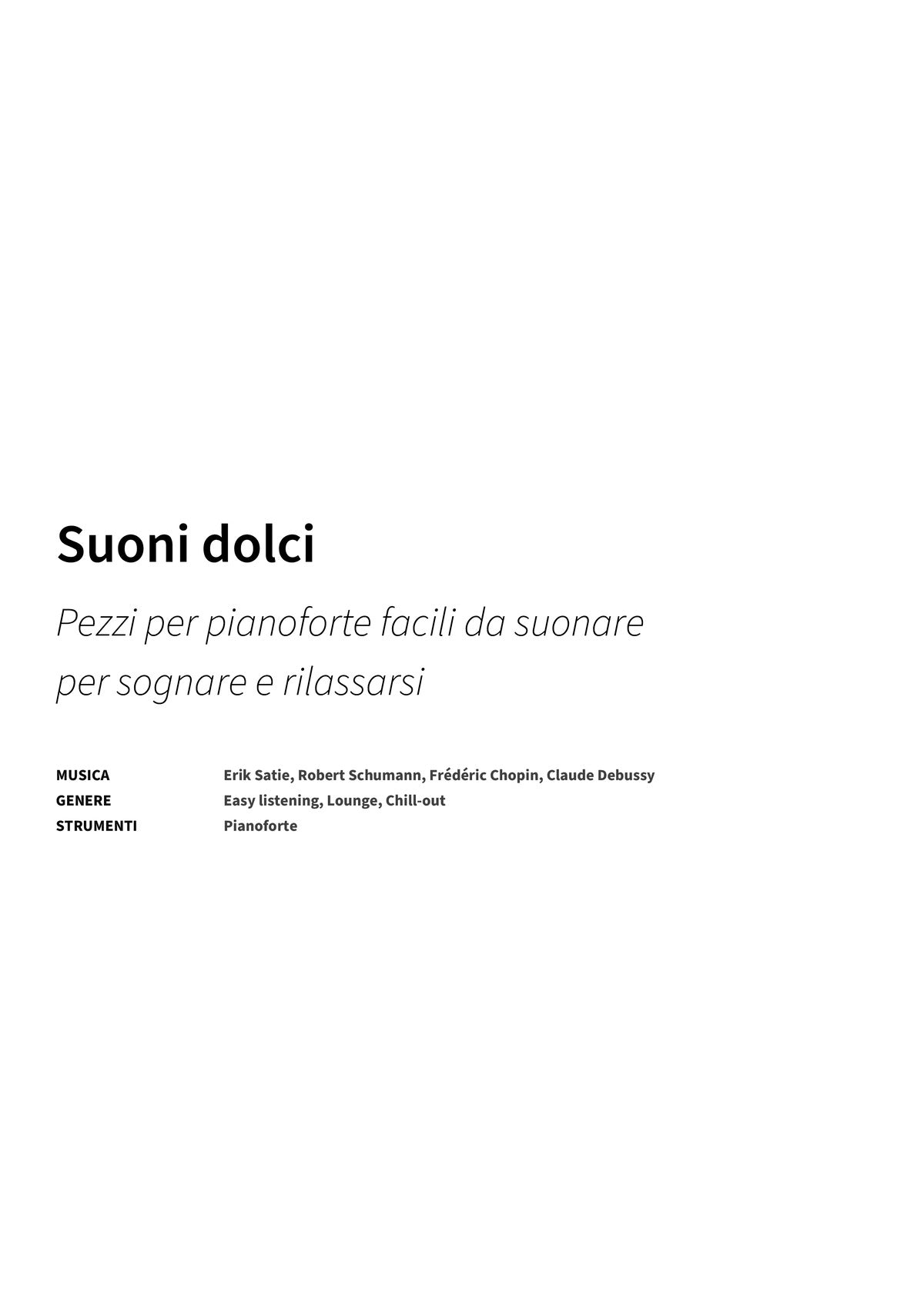 Suoni dolci - Title Page