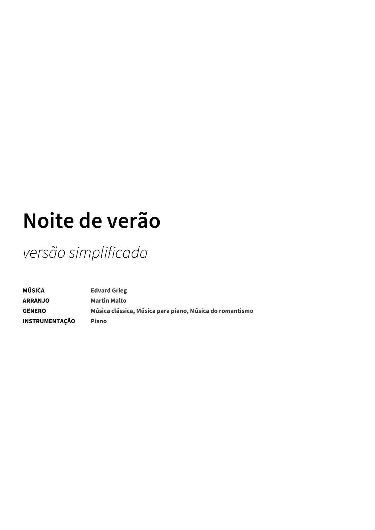 Noite de verão - Title Page