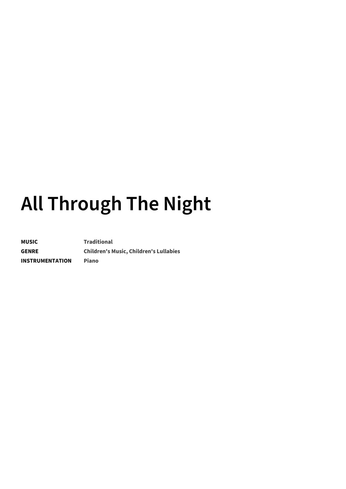 All Through The Night - Title Page
