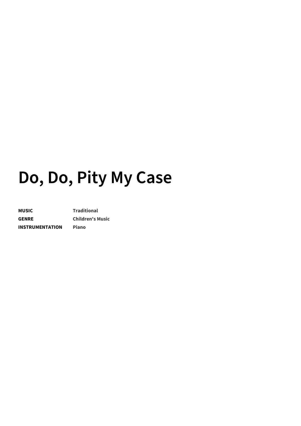 Do, Do, Pity My Case - Title Page