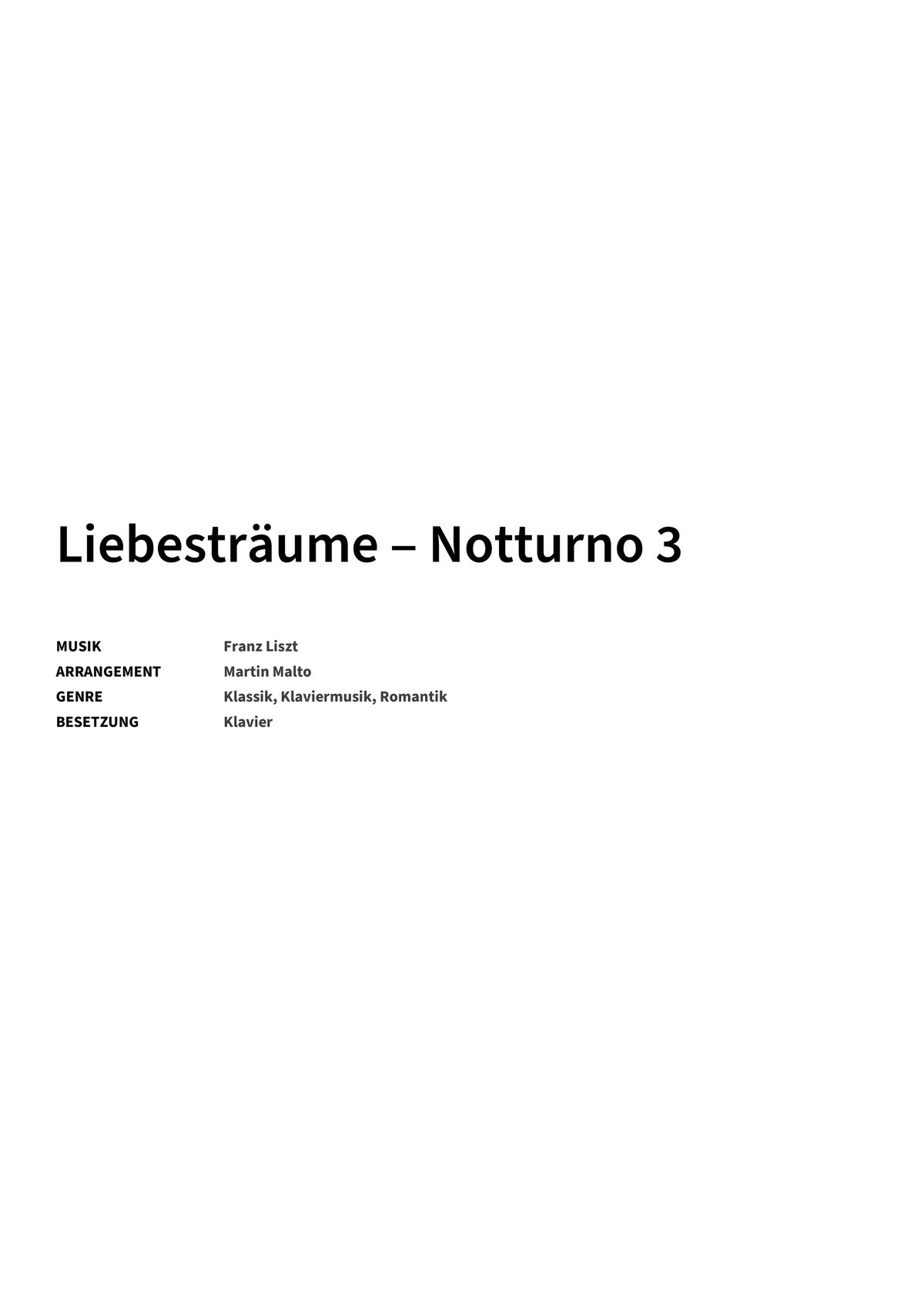 Liebesträume ‒ Notturno 3 - Title Page