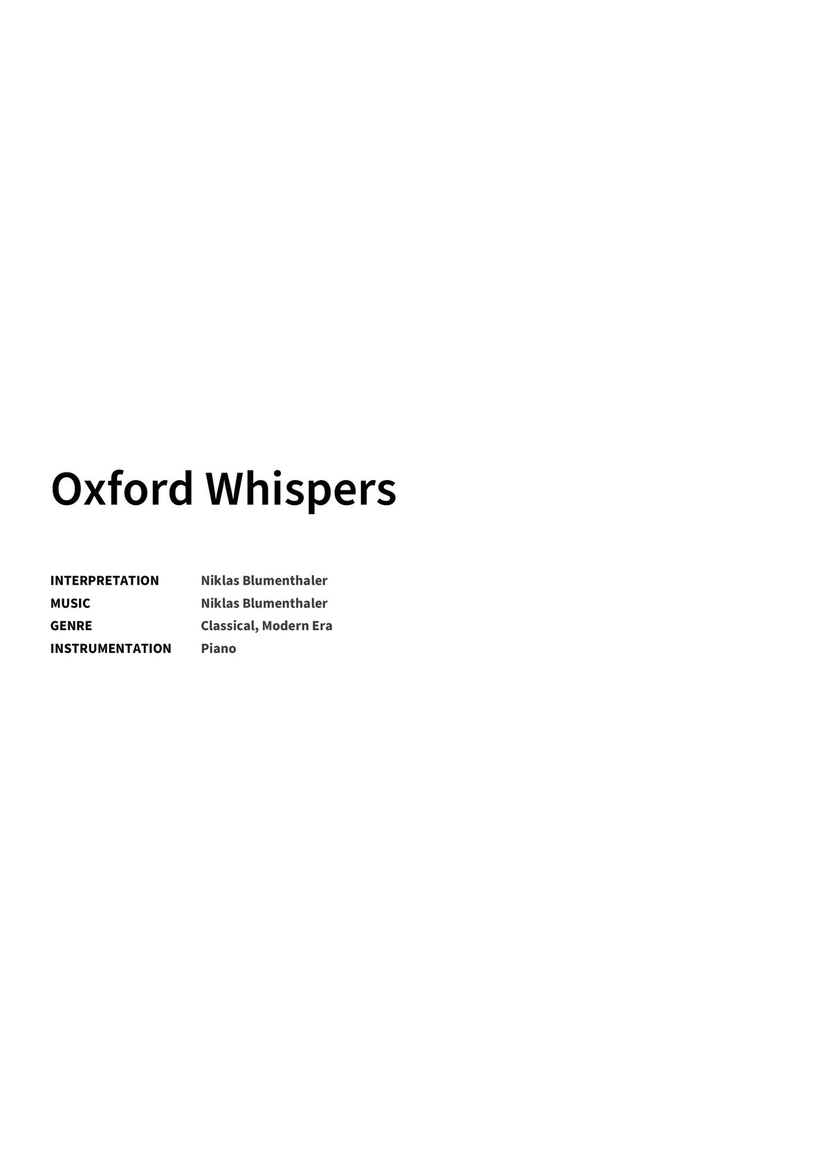 Oxford Whispers - Title Page