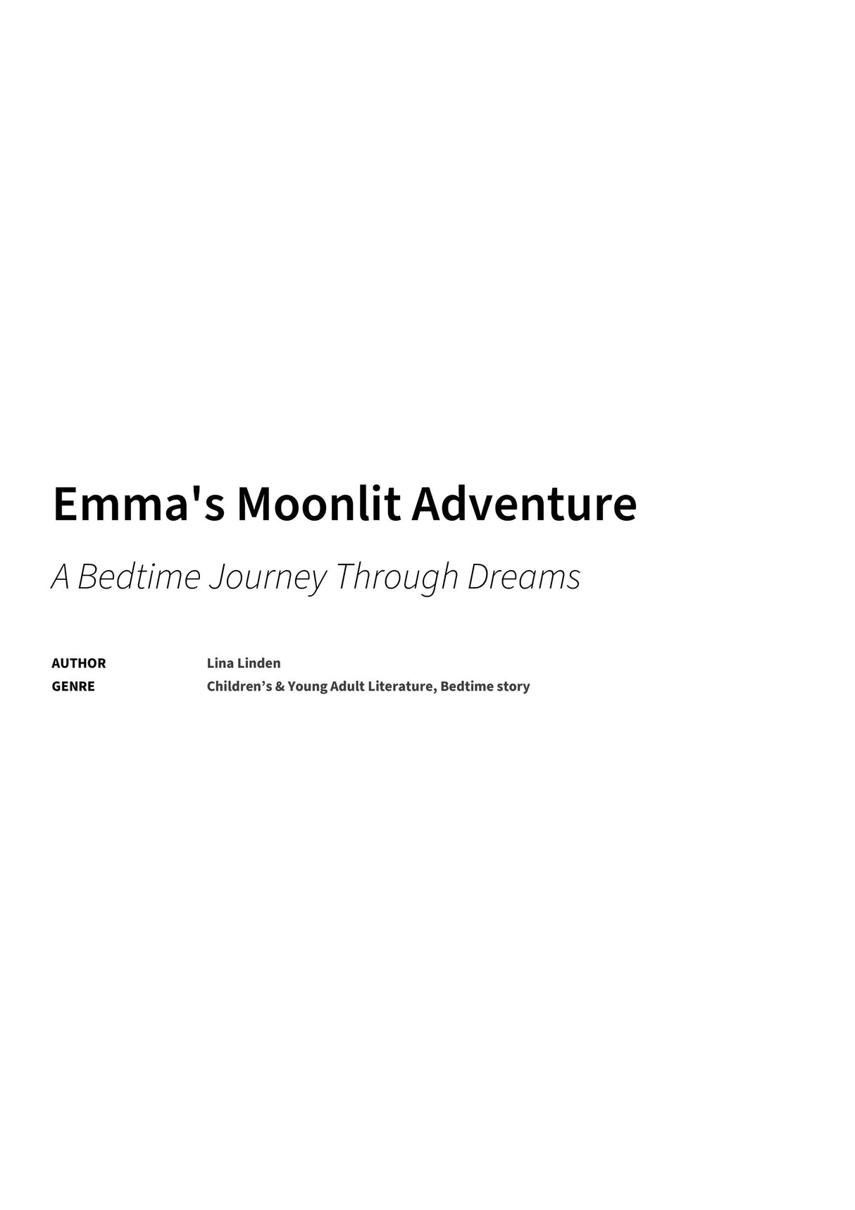 Emma's Moonlit Adventure - Title Page