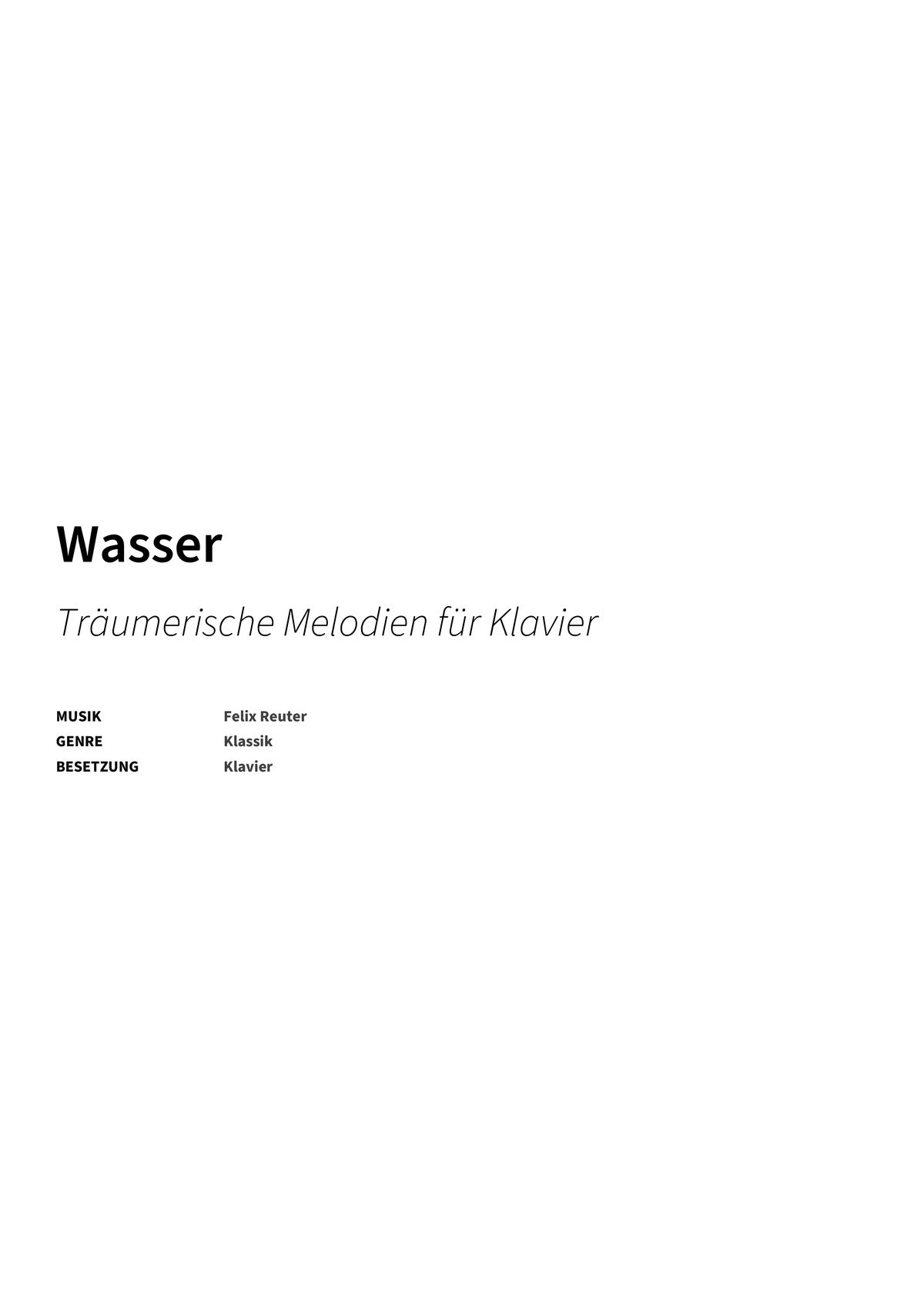 Wasser - Title Page