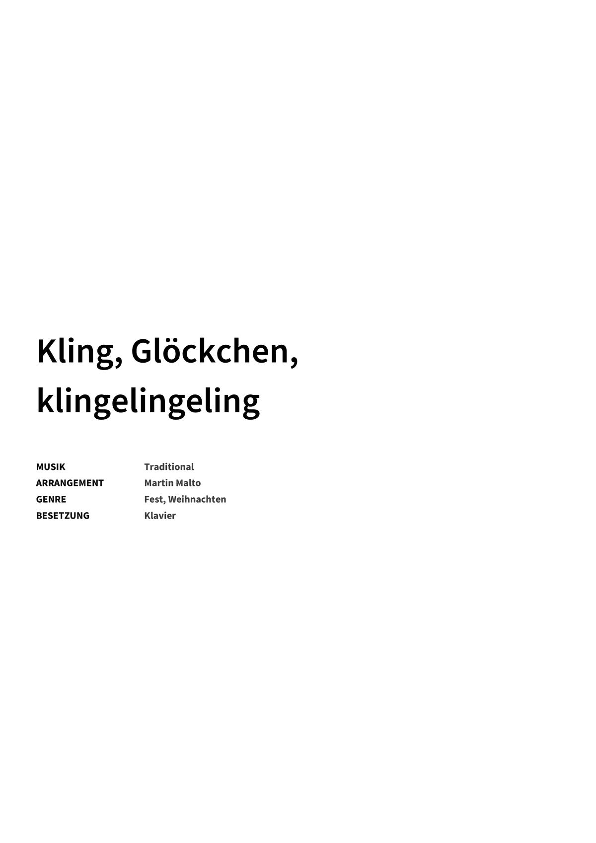 Kling, Glöckchen, klingelingeling - Title Page