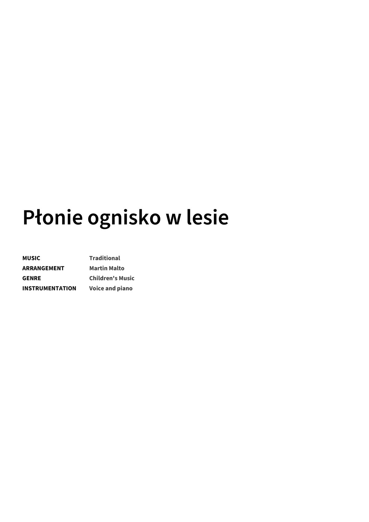 Płonie ognisko w lesie - Title Page