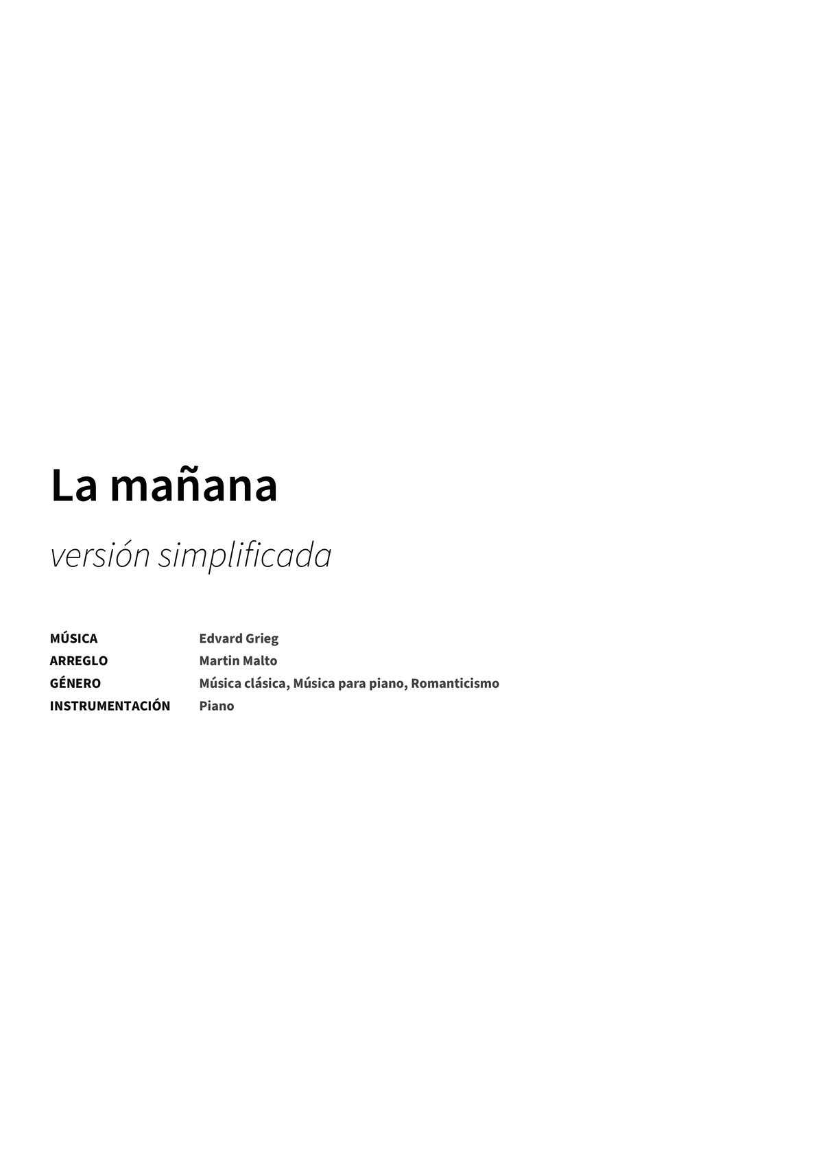 La mañana - Title Page