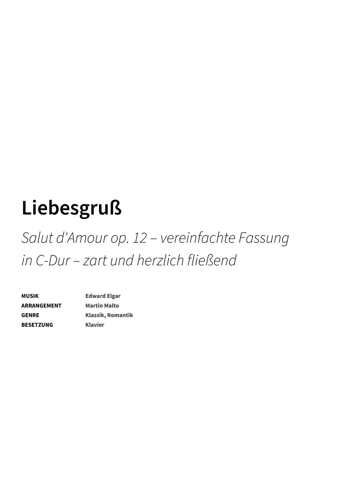 Liebesgruß - Title Page