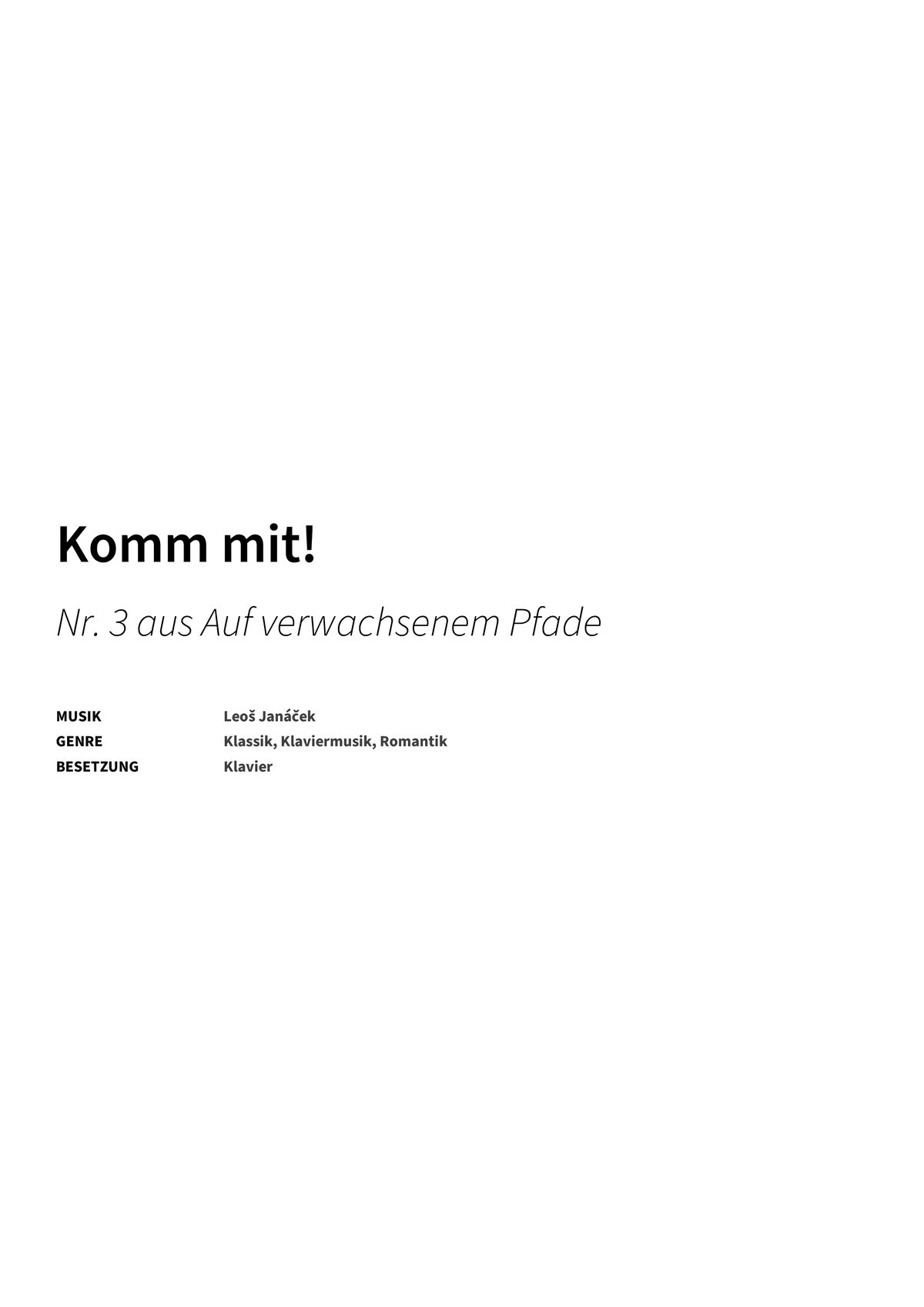 Komm mit! - Title Page