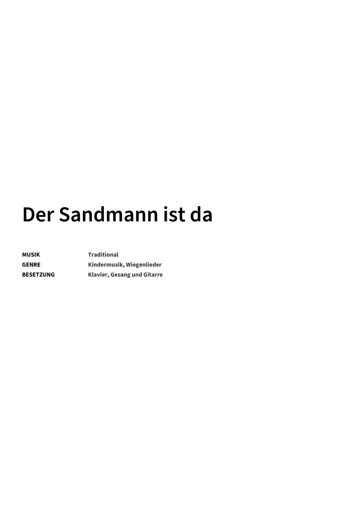 Der Sandmann ist da - Title Page