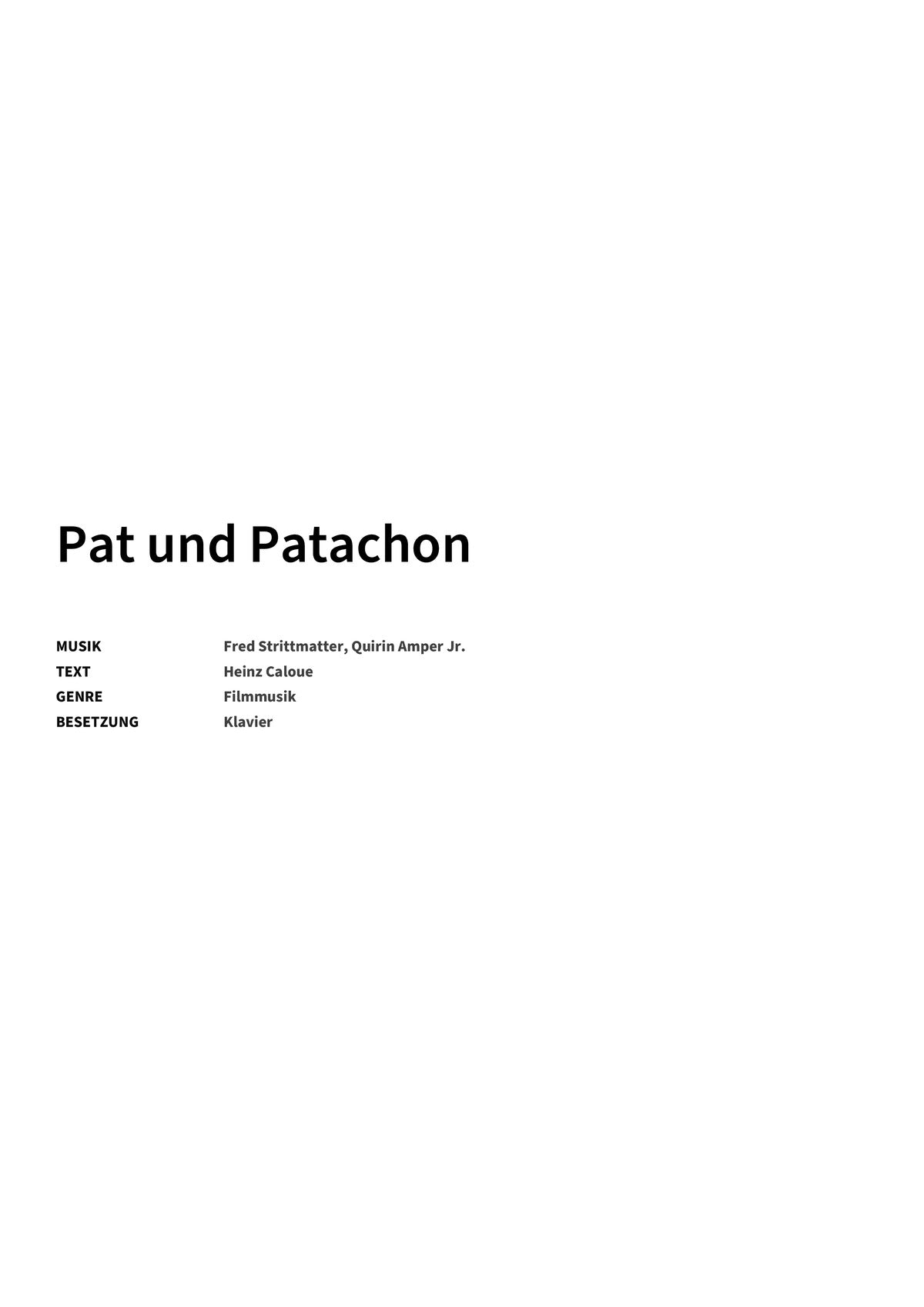 Pat und Patachon - Title Page