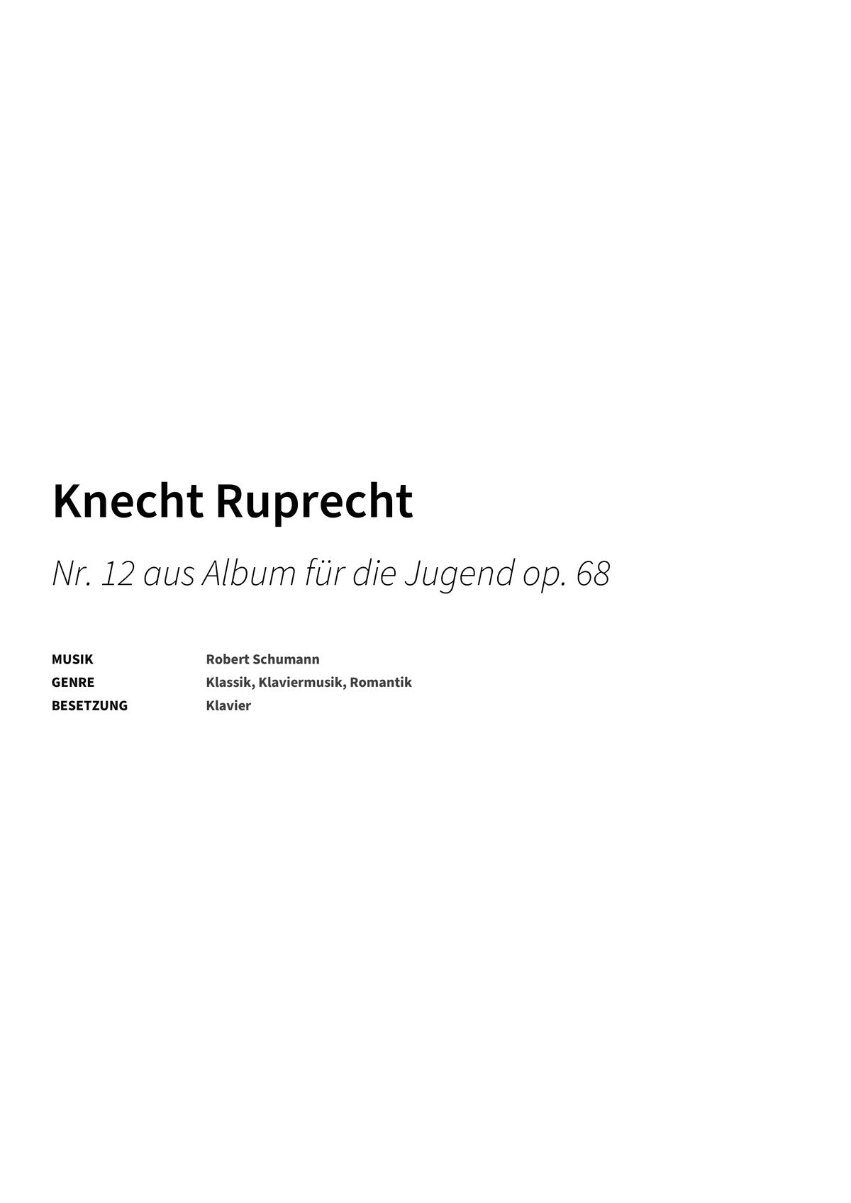 Knecht Ruprecht - Title Page
