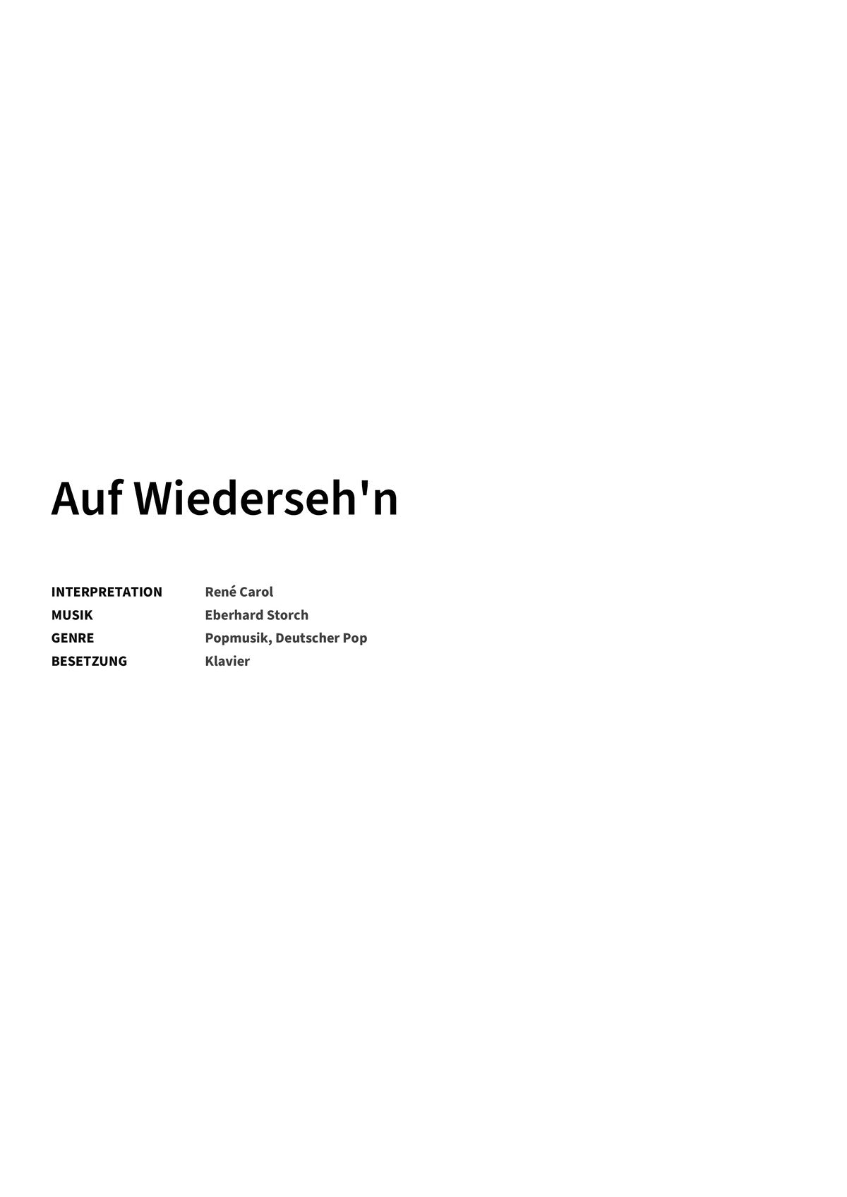 Auf Wiederseh'n - Title Page