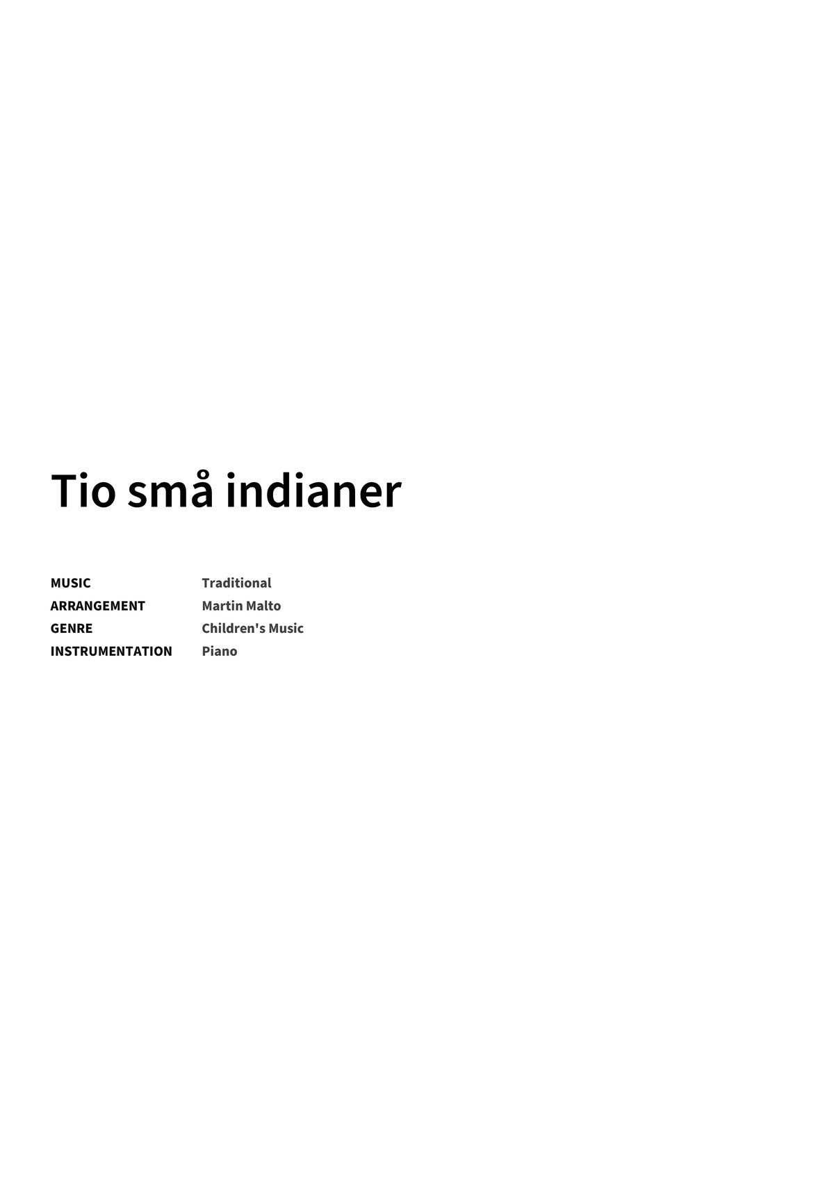 Tio små indianer - Title Page
