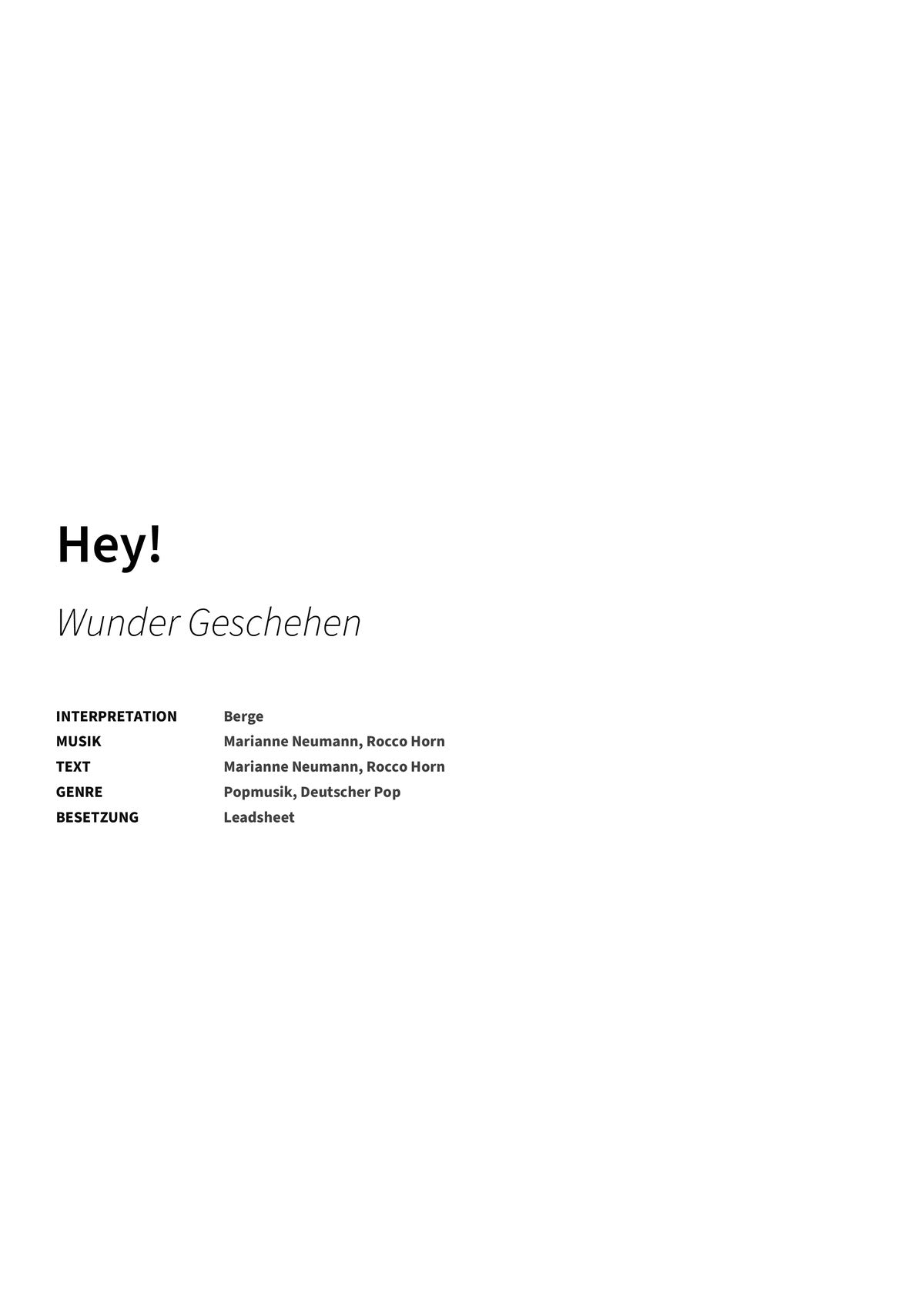 Hey! - Title Page