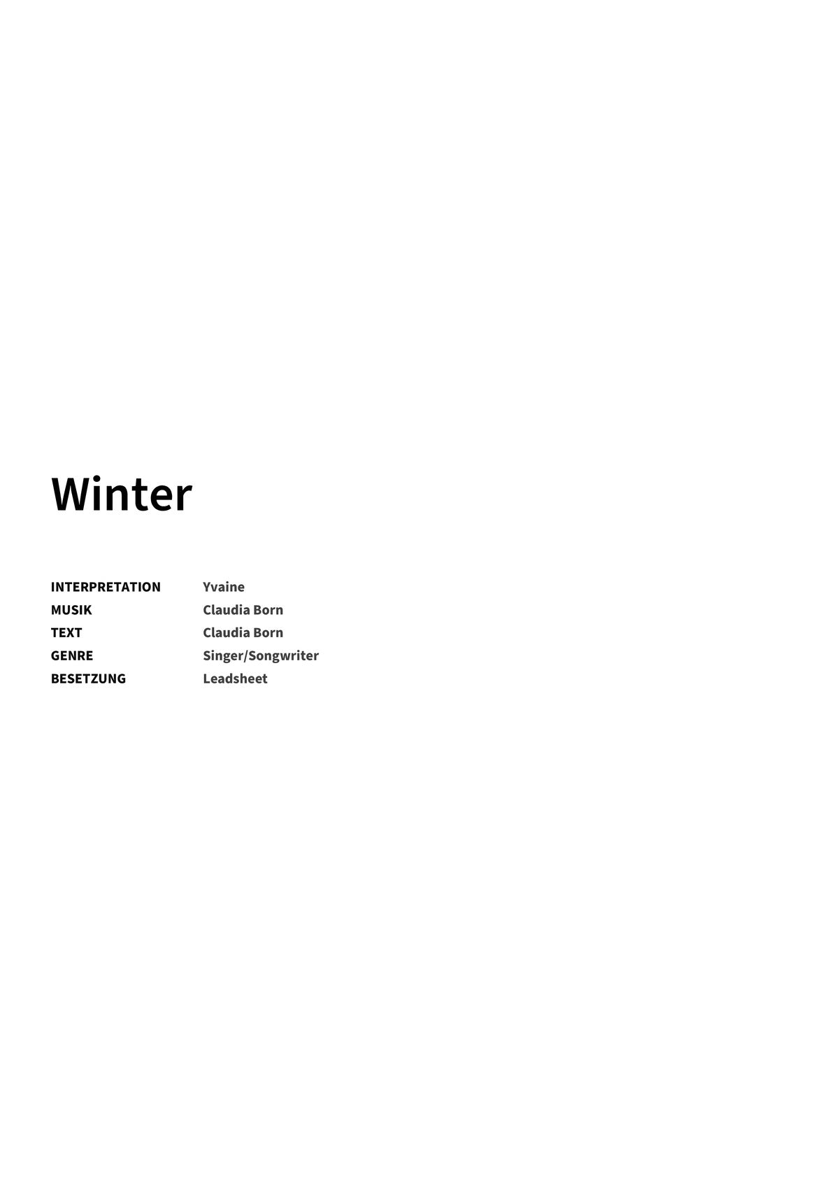 Winter - Title Page