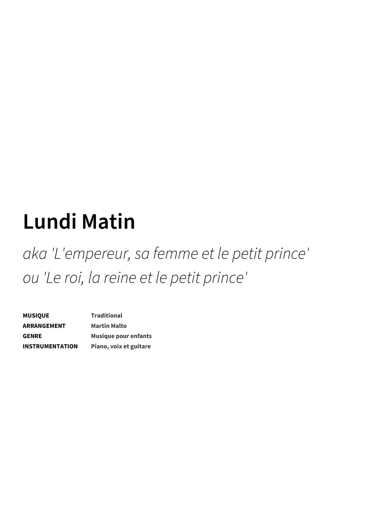 Lundi Matin - Title Page