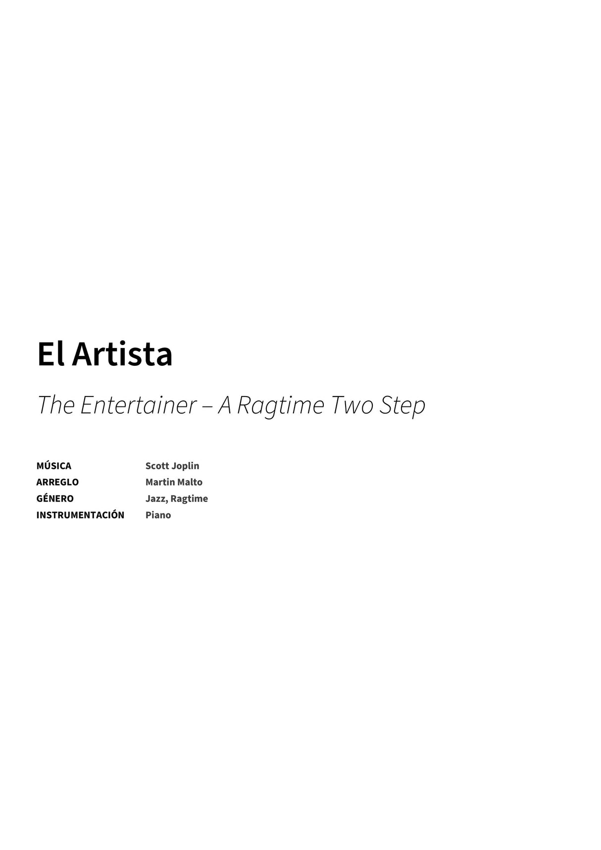 El Artista - Title Page