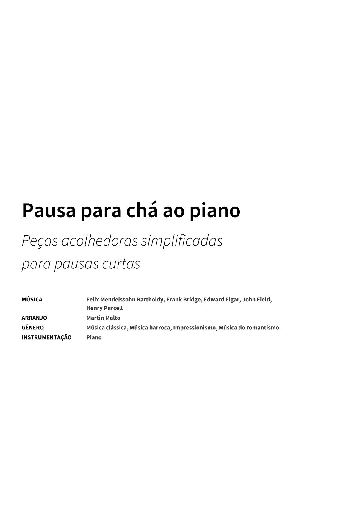 Pausa para chá ao piano - Title Page