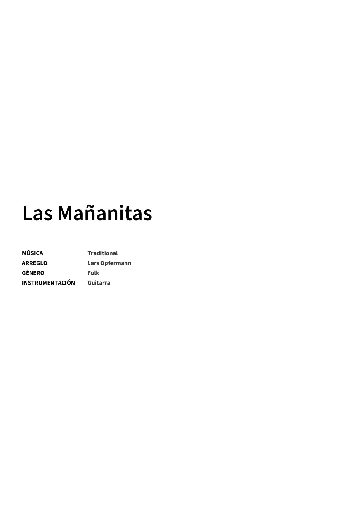 Las Mañanitas - Title Page