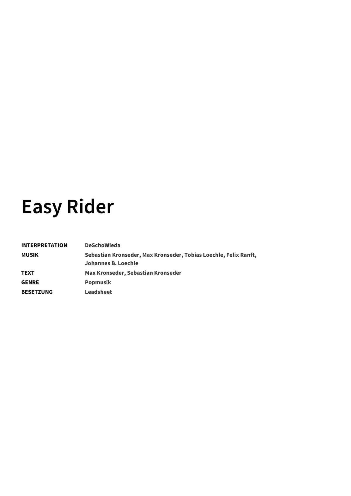Easy Rider - Title Page
