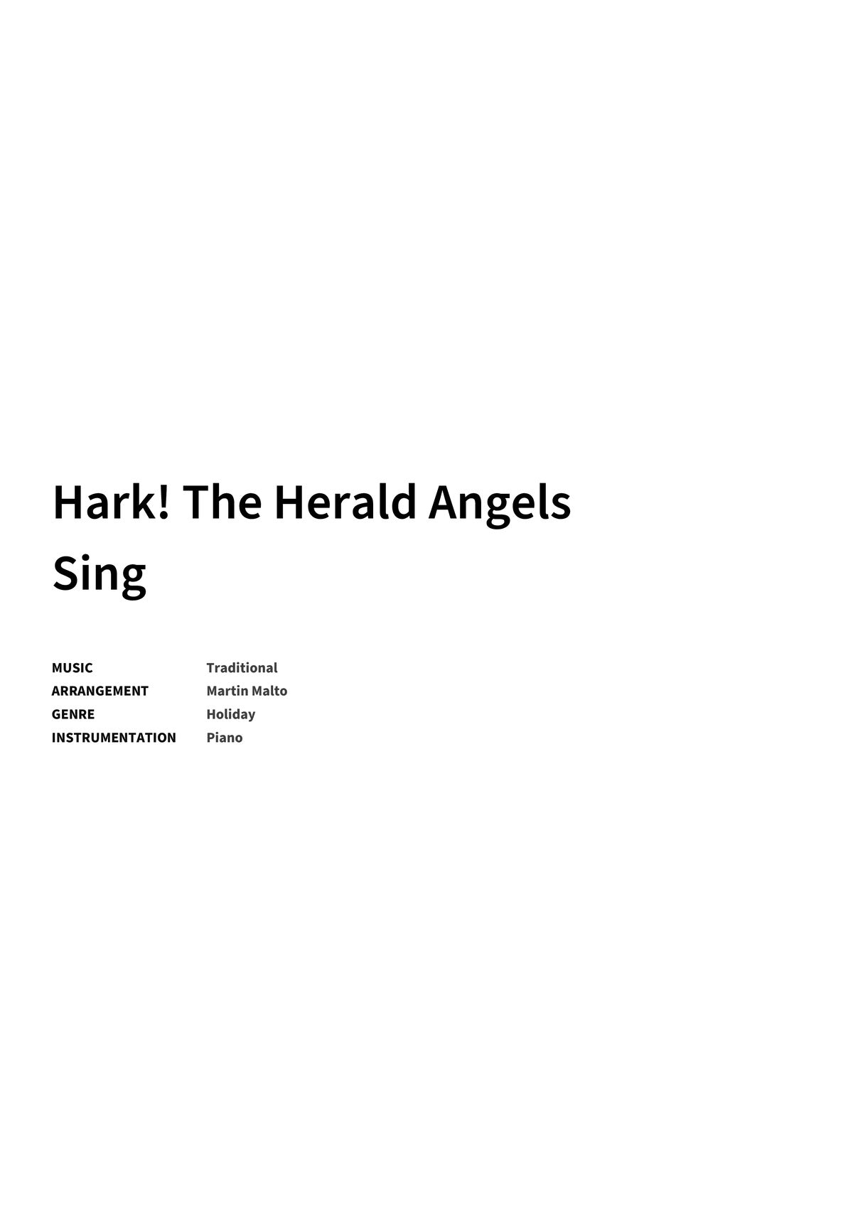 Hark! The Herald Angels Sing - Title Page