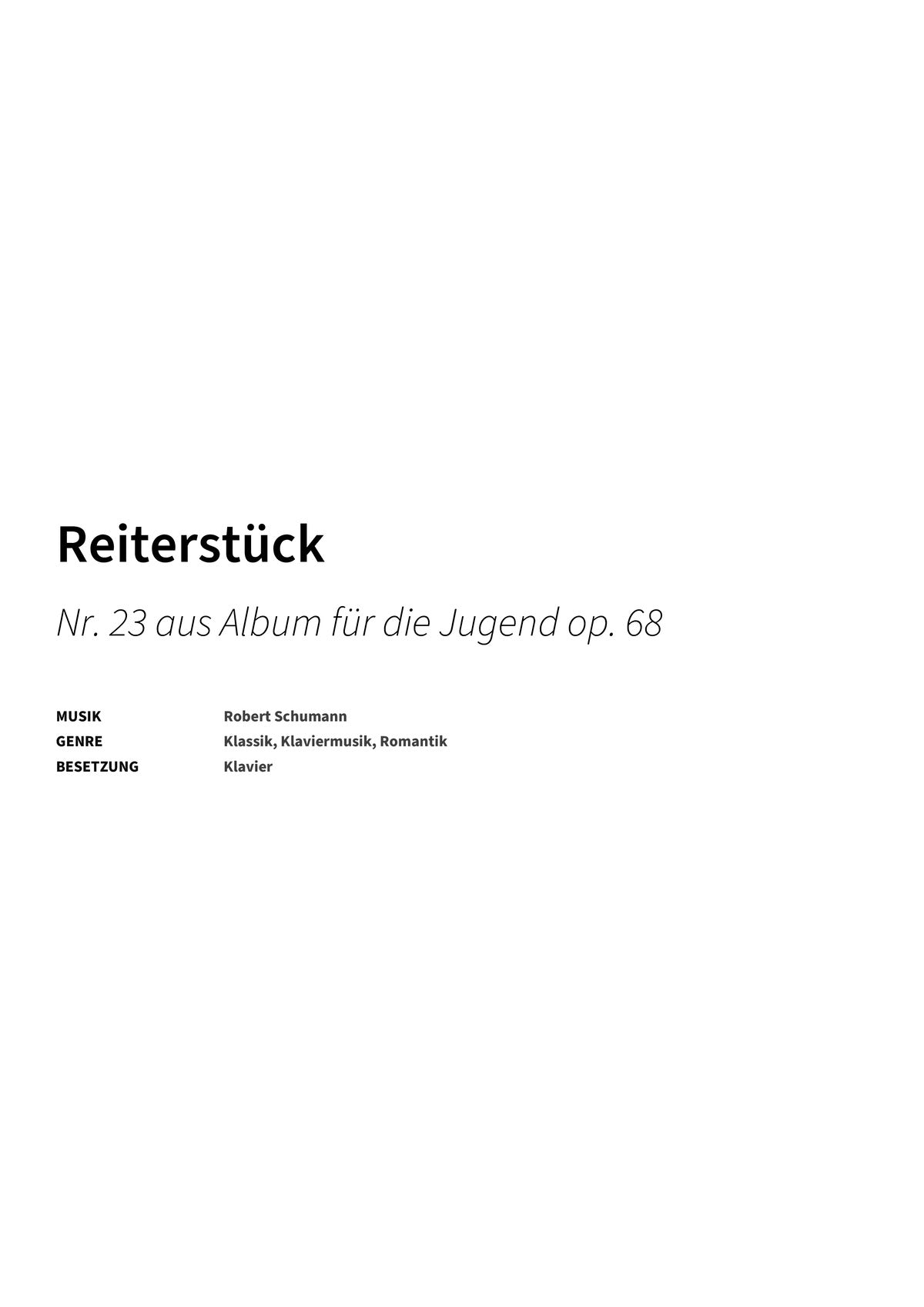 Reiterstück - Title Page