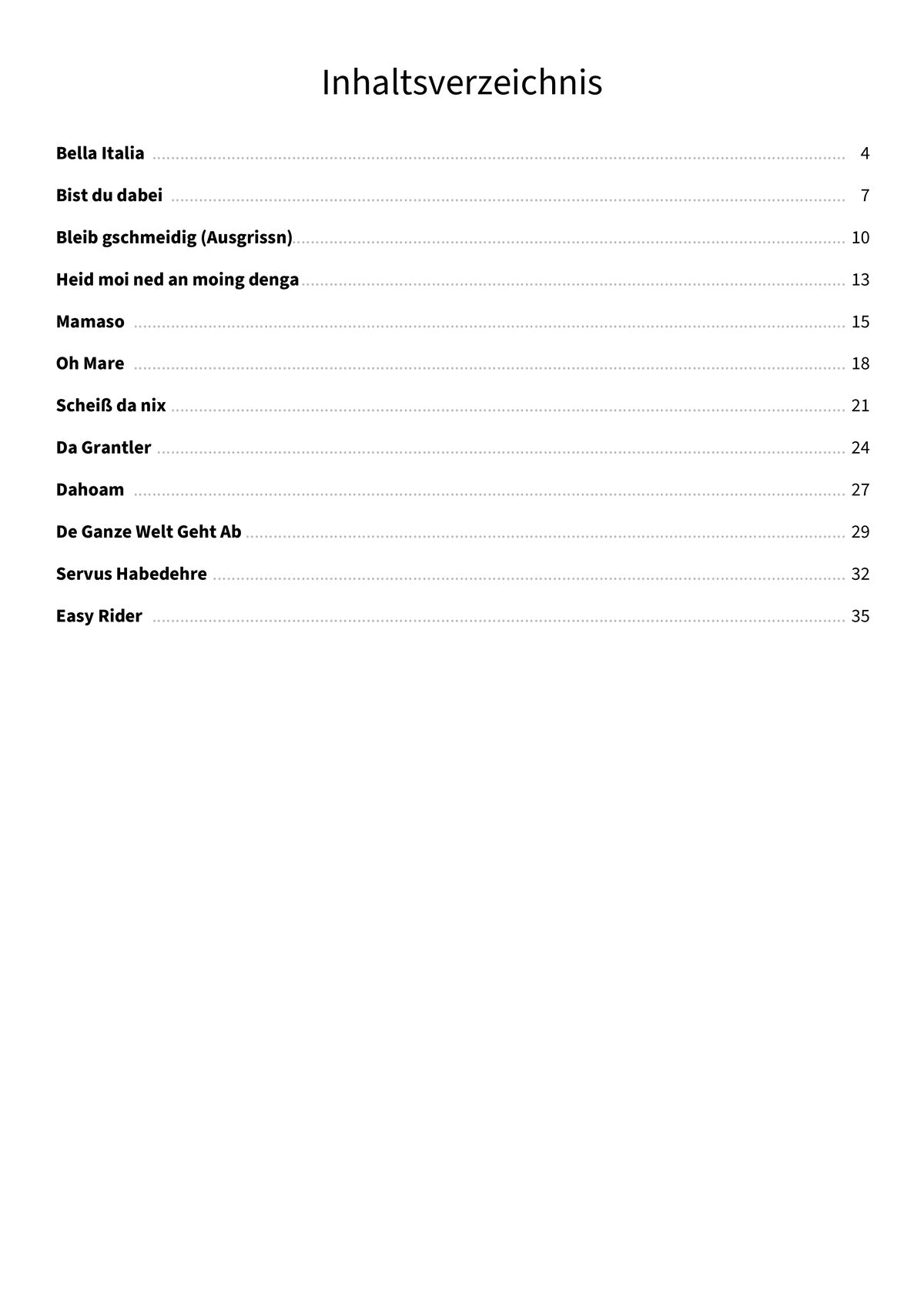 Bayrische Popmusik - TOC