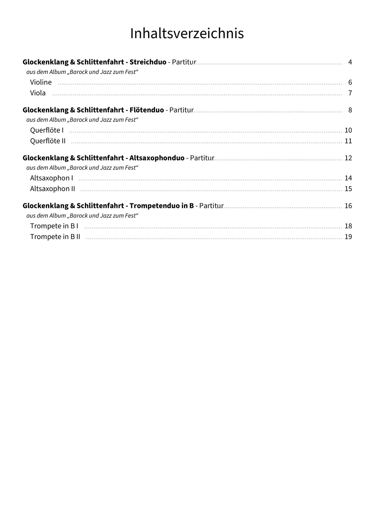Glockenklang & Schlittenfahrt - TOC