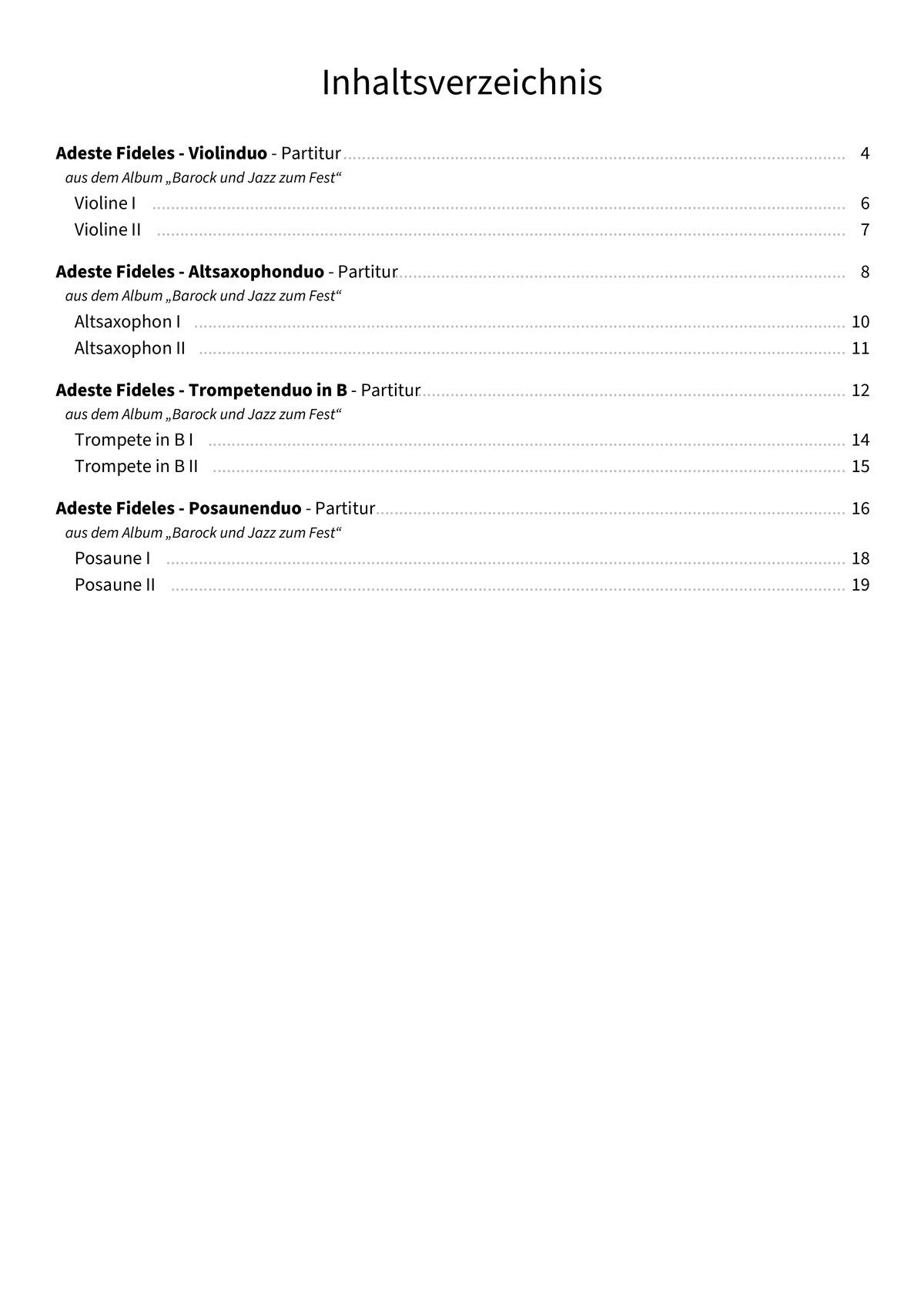 Adeste Fideles - TOC