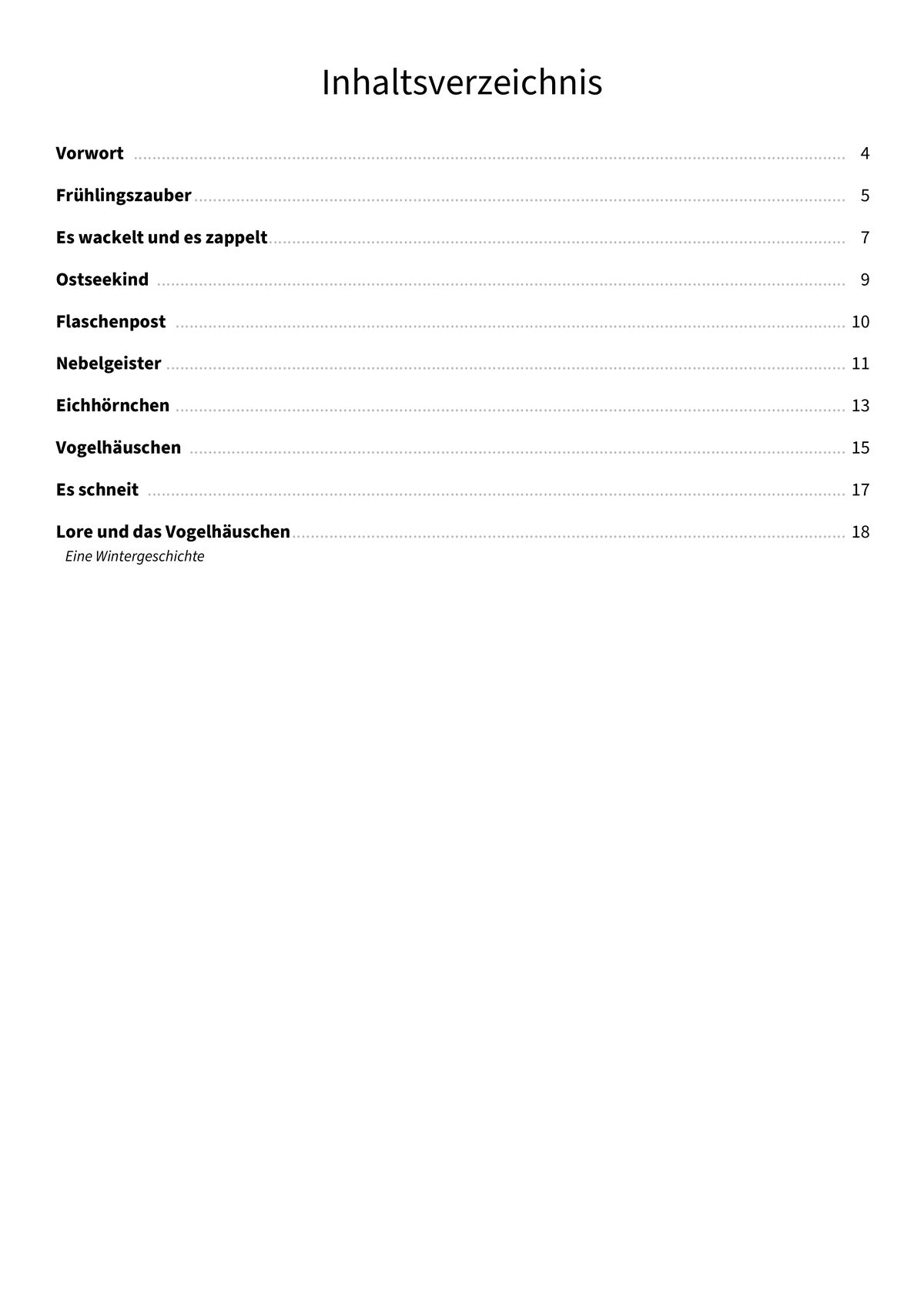 Jahreszeitenklänge - TOC