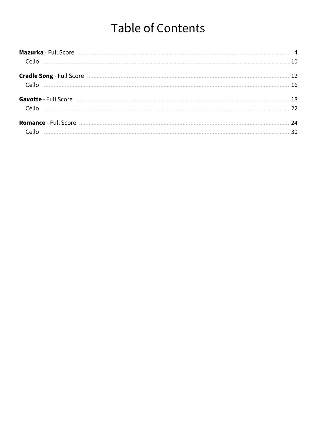 Four Pieces op. 24 - TOC