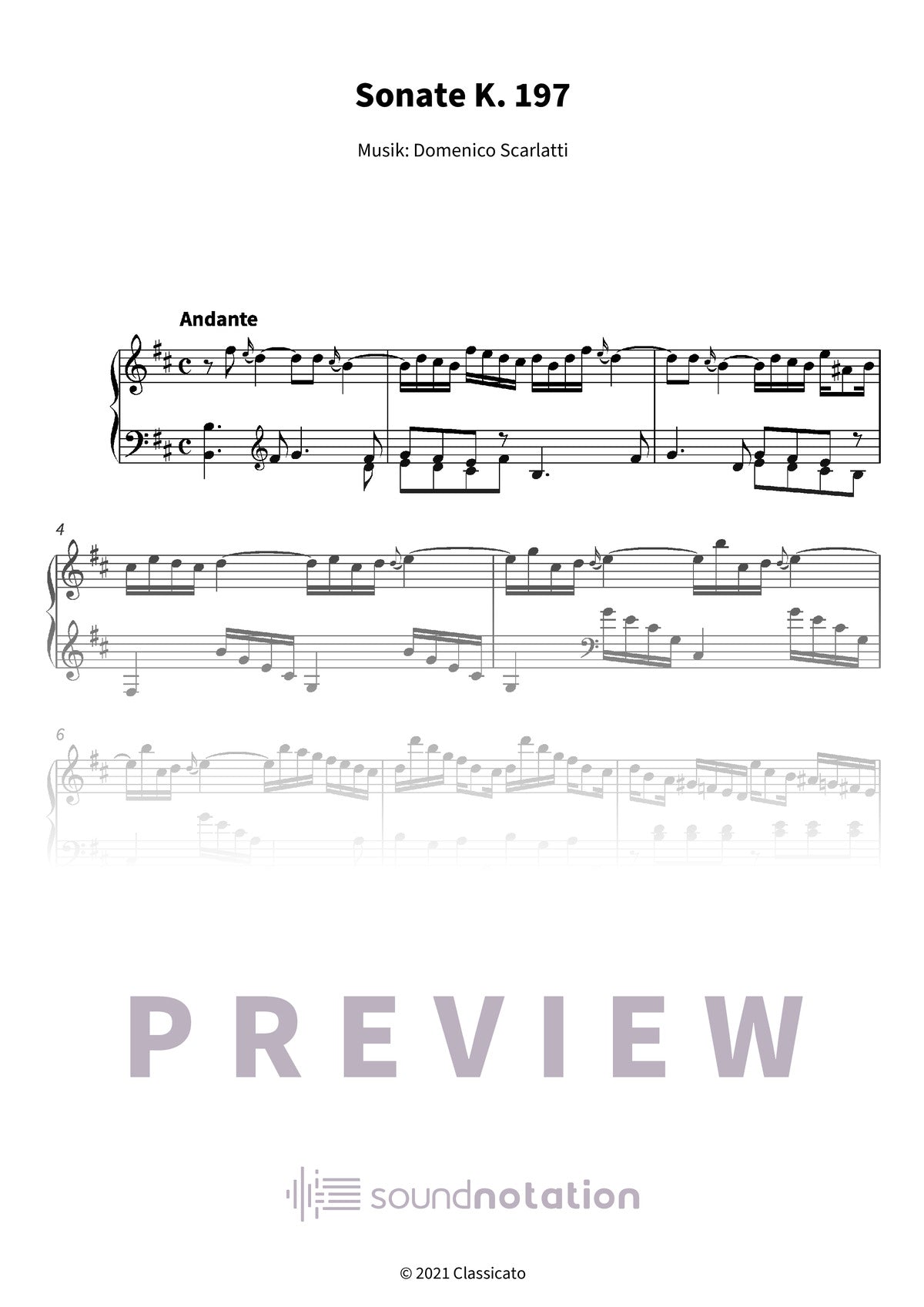 Sonate K. 197 - Preview Page 1