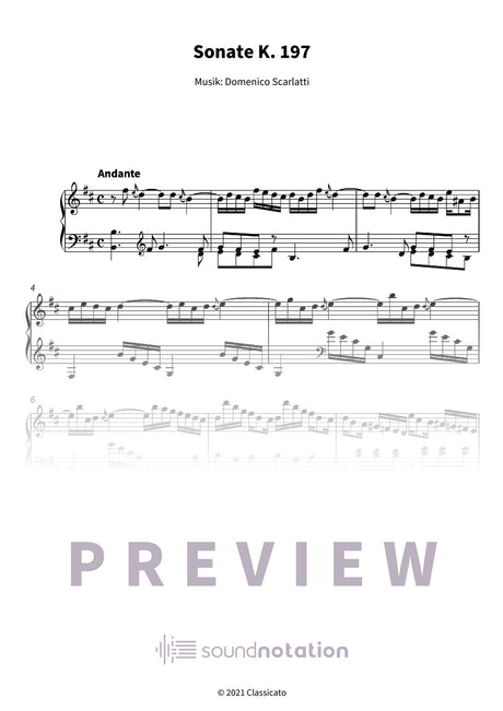 Sonate K. 197 - Preview Page 1
