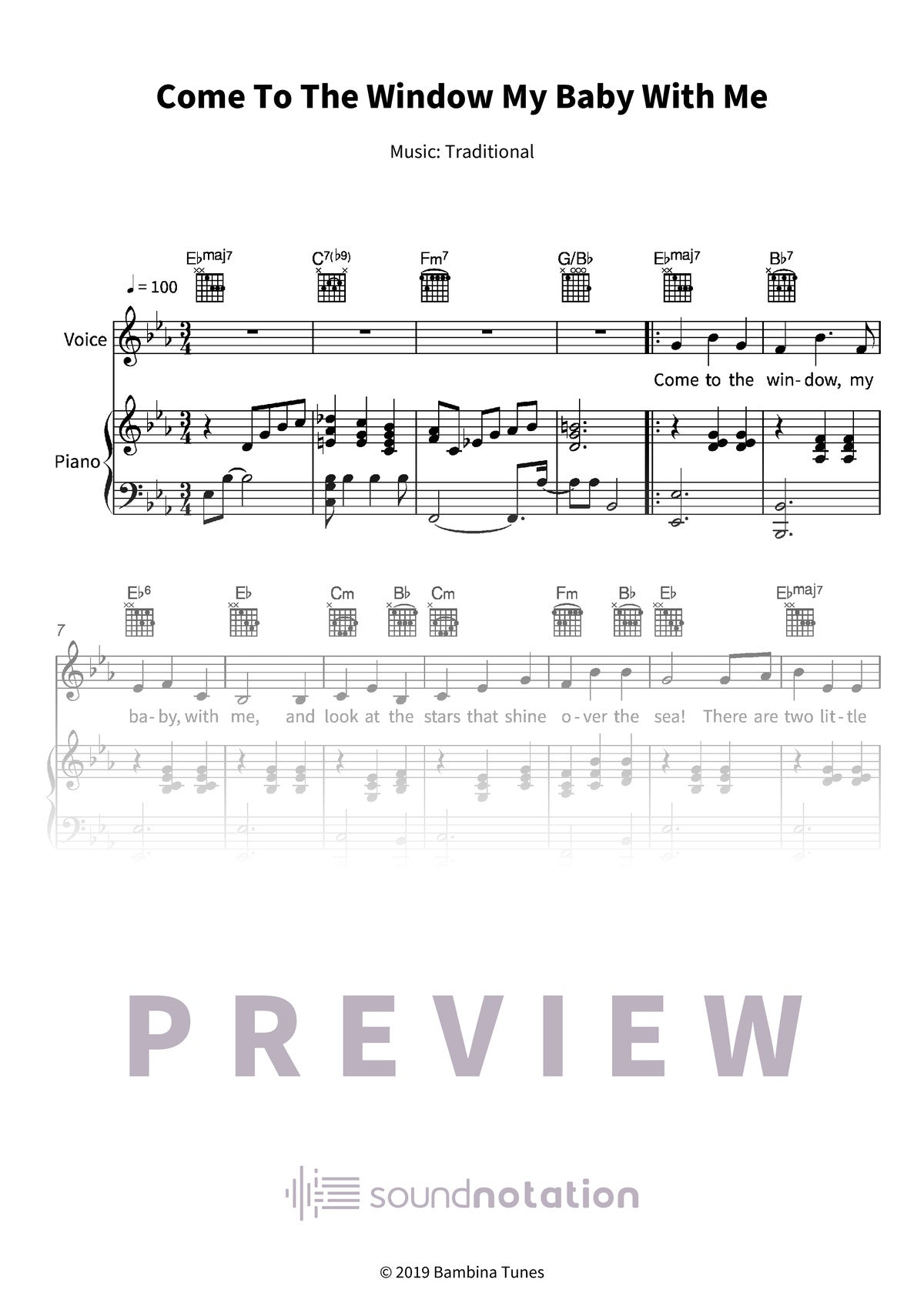 Come To The Window My Baby With Me - Preview Page 1