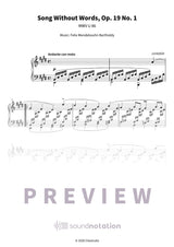 Song Without Words, Op. 19 No. 1 - Preview Page 1