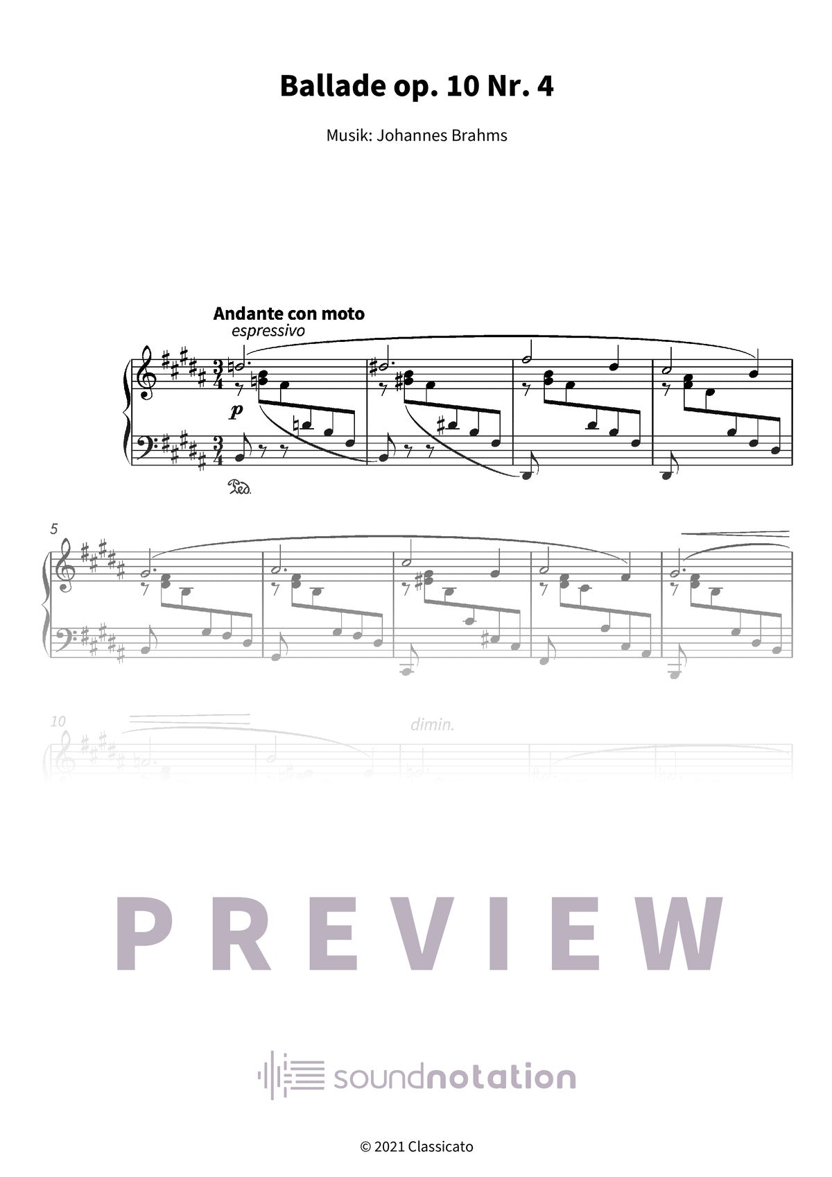 Ballade op. 10 Nr. 4 - Preview Page 1