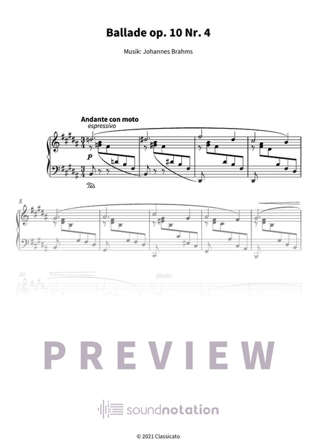 Ballade op. 10 Nr. 4 - Preview Page 1