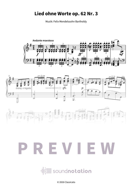 Lied ohne Worte op. 62 Nr. 3 - Preview Page 1