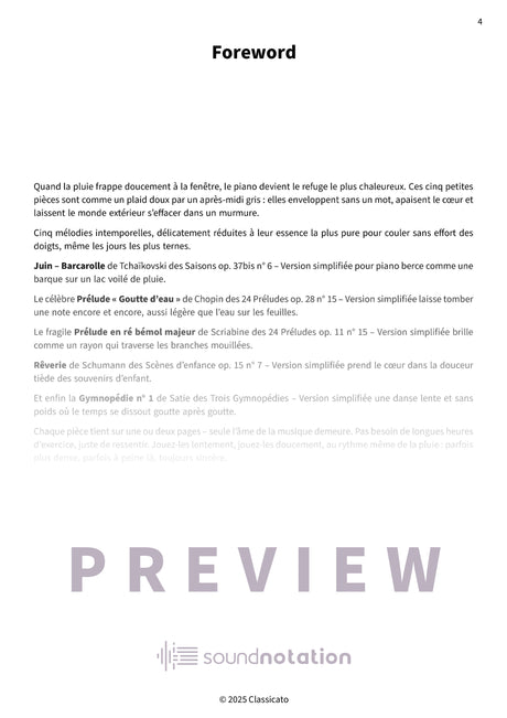 Gouttes de pluie au piano - Preview Page 1