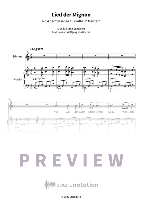 Lied der Mignon - Preview Page 1