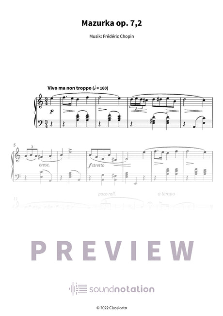 Mazurka op. 7,2 - Preview Page 1