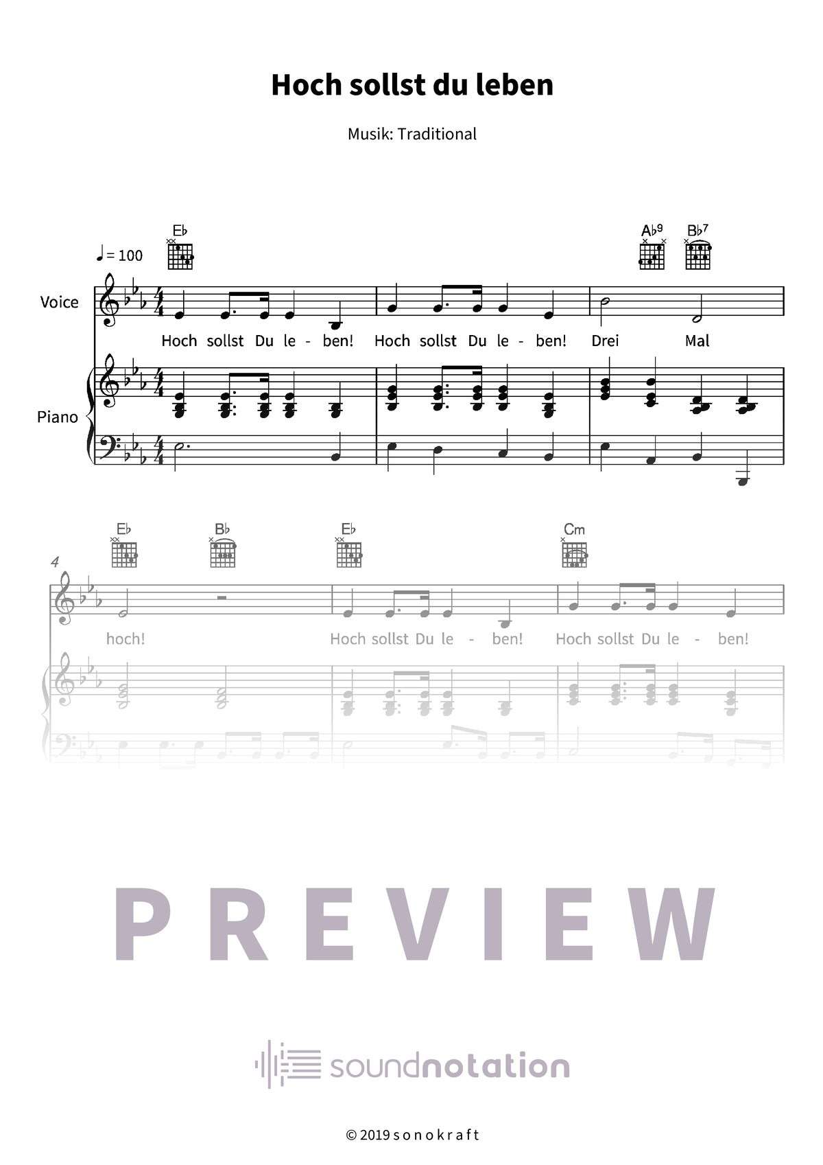 Hoch sollst du leben - Preview Page 1