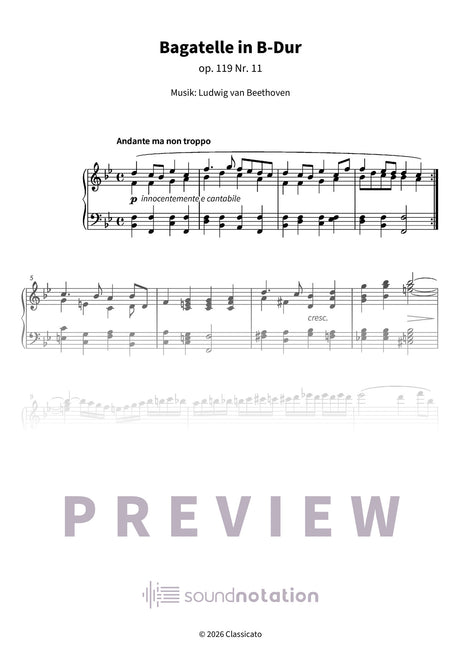 Bagatelle in B-Dur - Preview Page 1