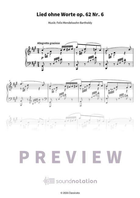 Lied ohne Worte op. 62 Nr. 6 - Preview Page 1