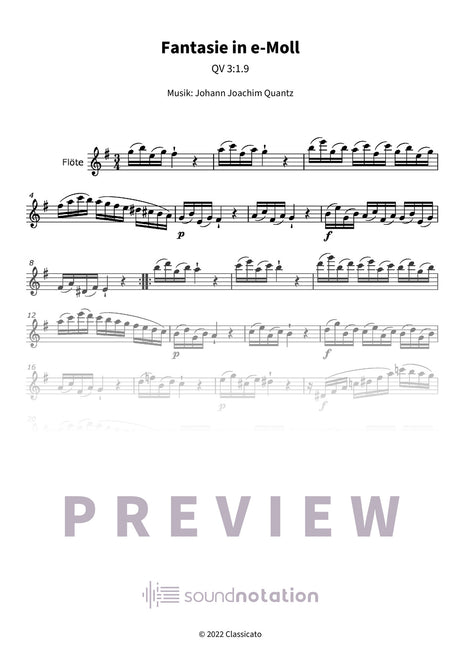 Fantasie in e-Moll - Preview Page 1