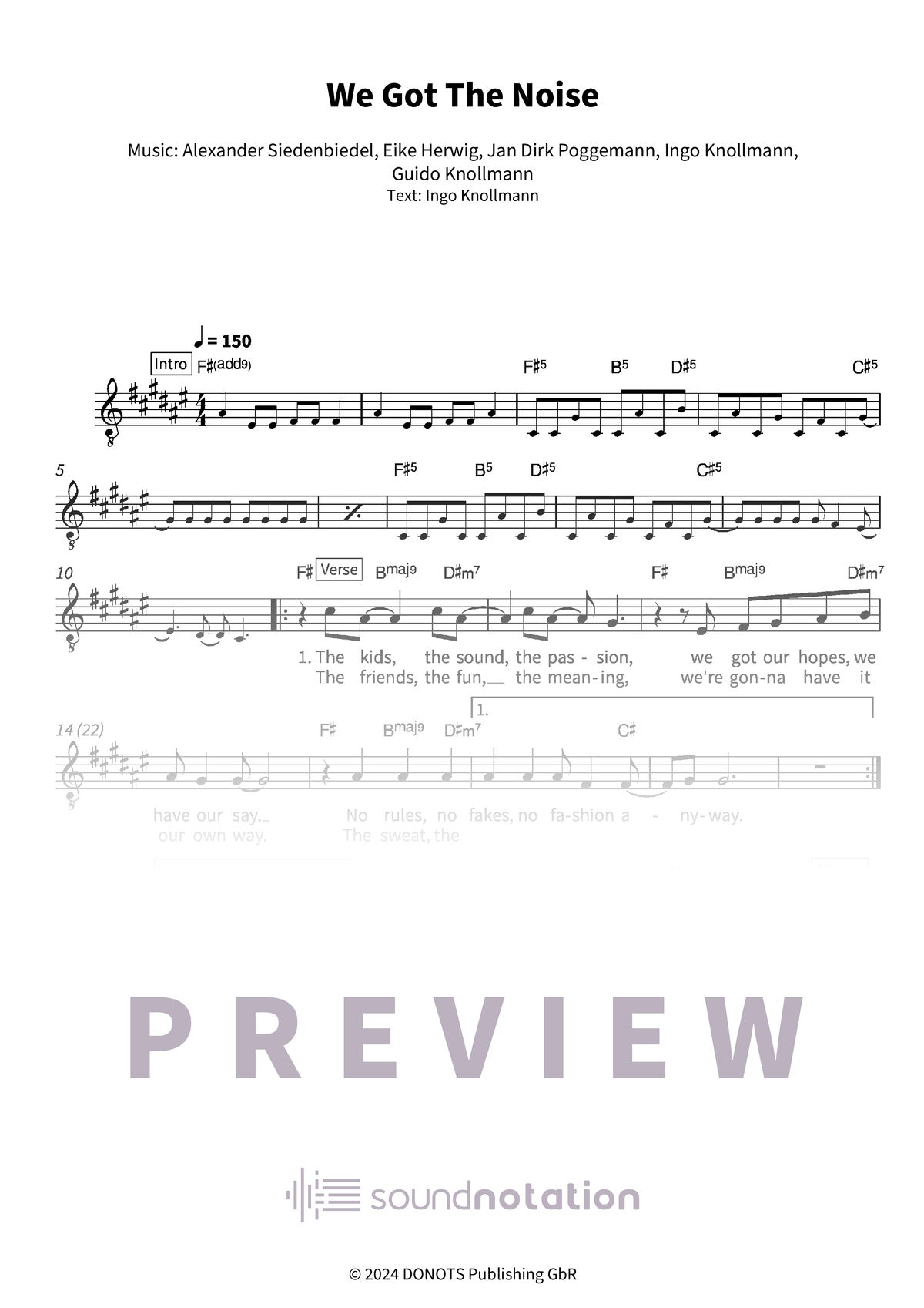 We Got The Noise - Preview Page 1